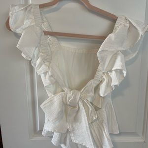 Backless white top